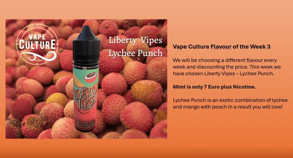 Flavour of the week - Lychee Punch - Vape Culture